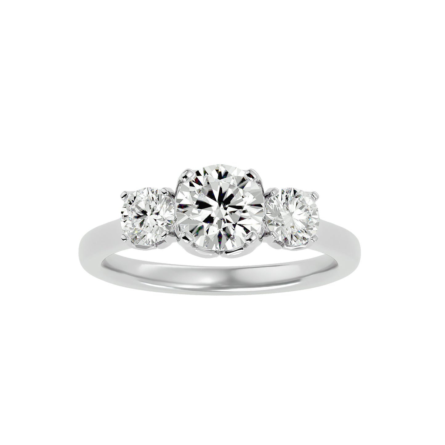 Loes three stone diamond engagement ring