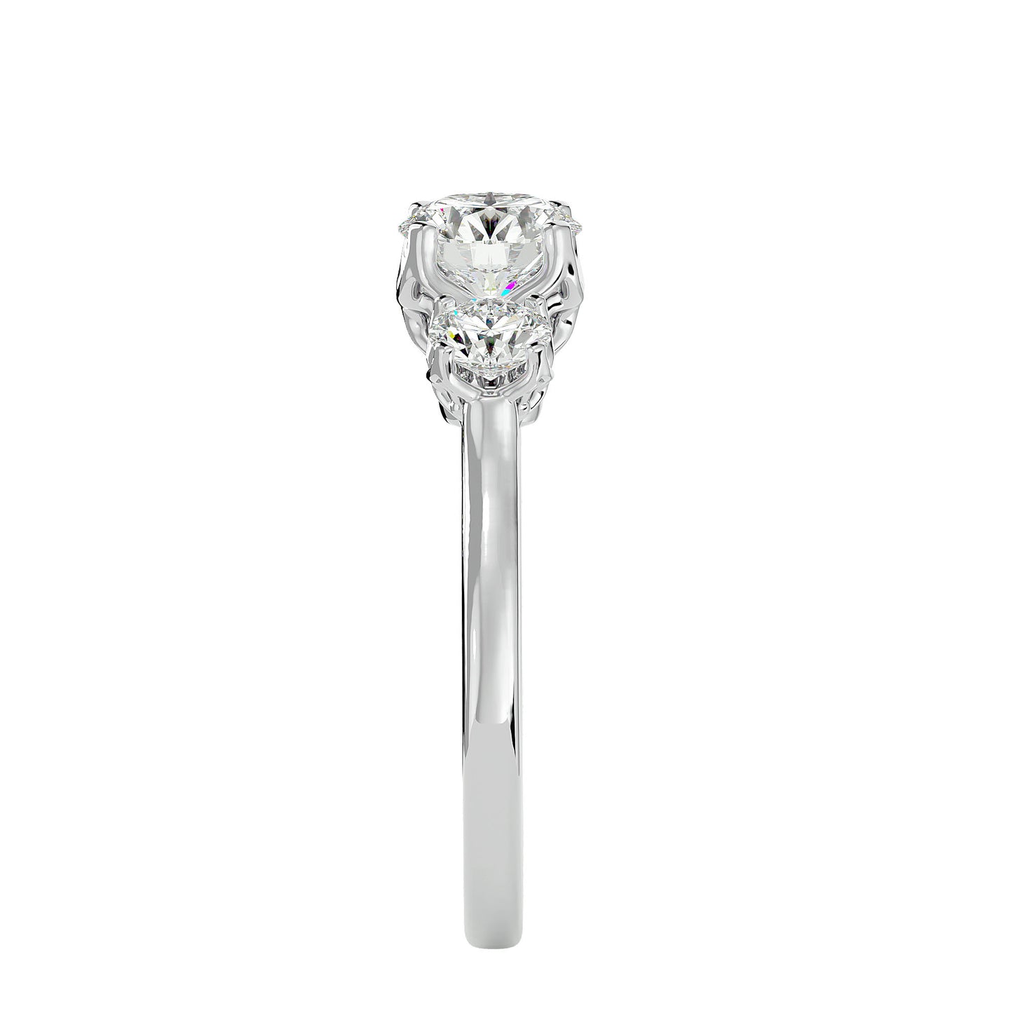 Loes three stone diamond engagement ring