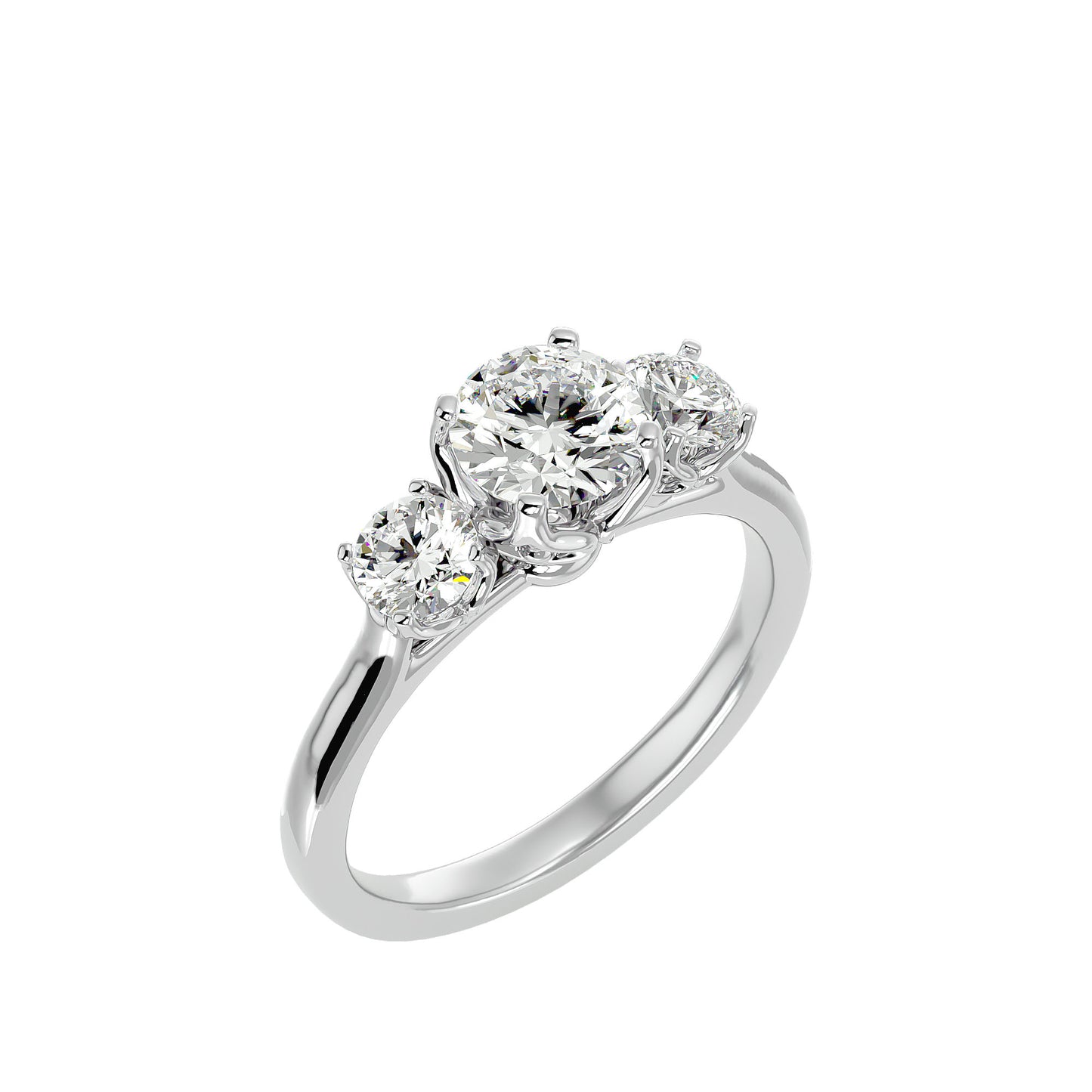 Loes three stone diamond engagement ring