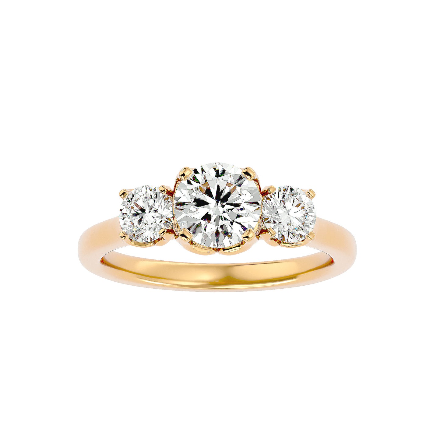 Loes three stone diamond engagement ring