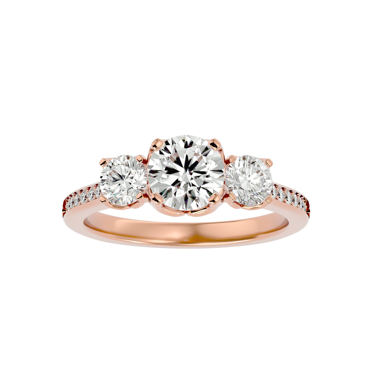 Poppy side round diamond engagement ring