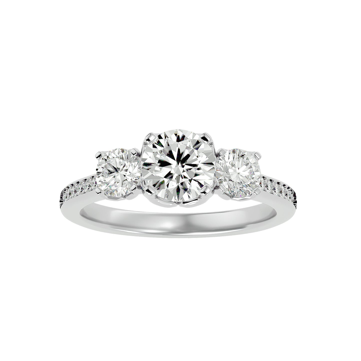Poppy side round diamond engagement ring