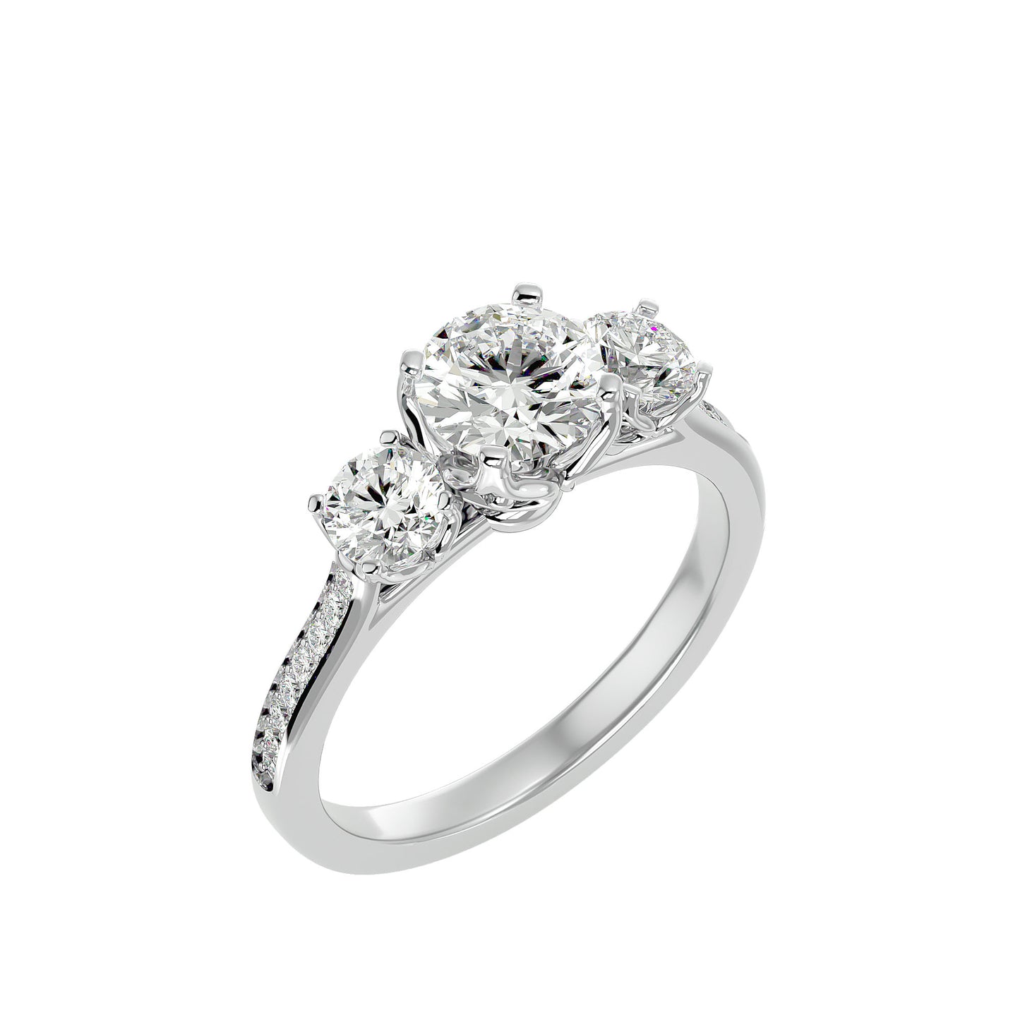 Poppy side round diamond engagement ring