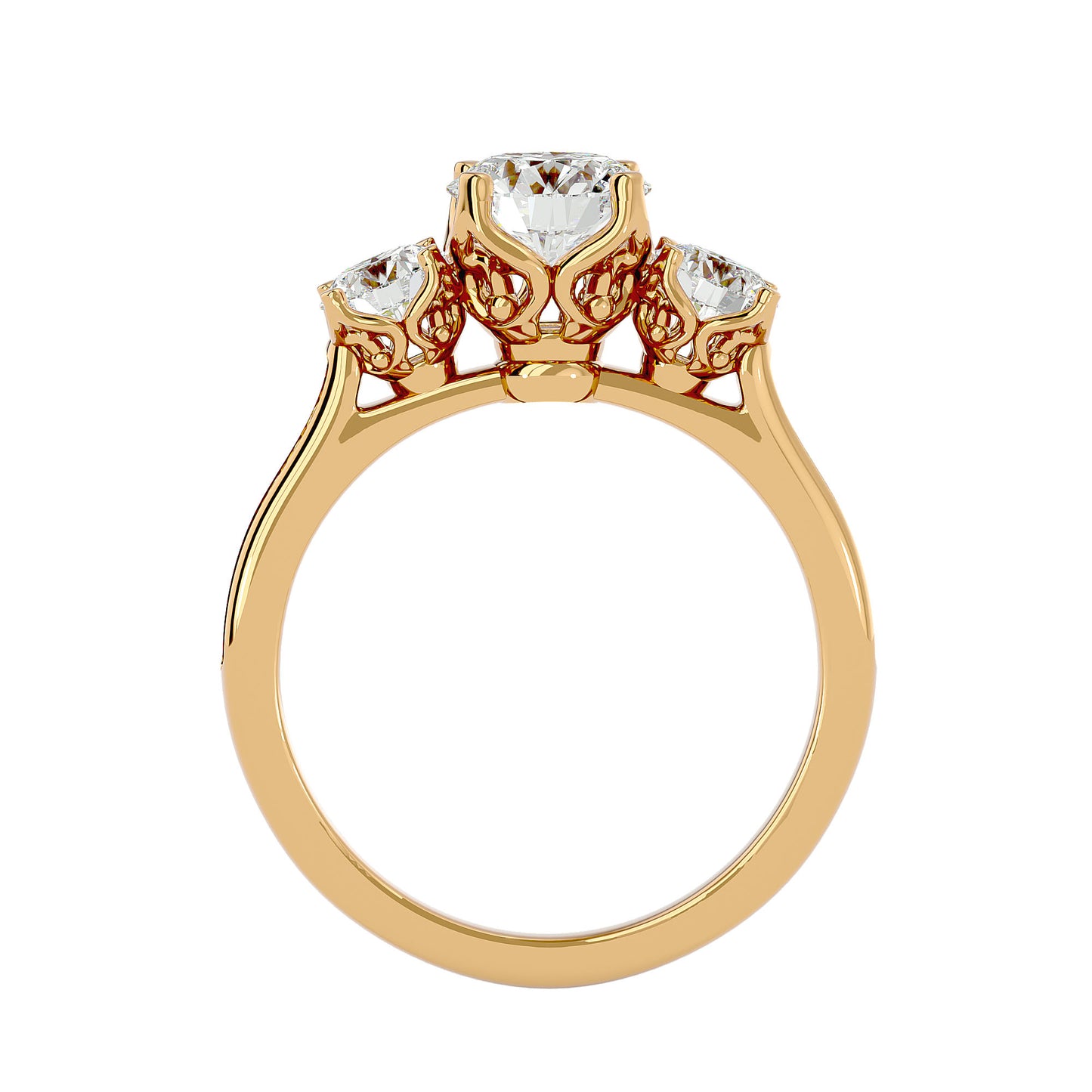 Poppy side round diamond engagement ring