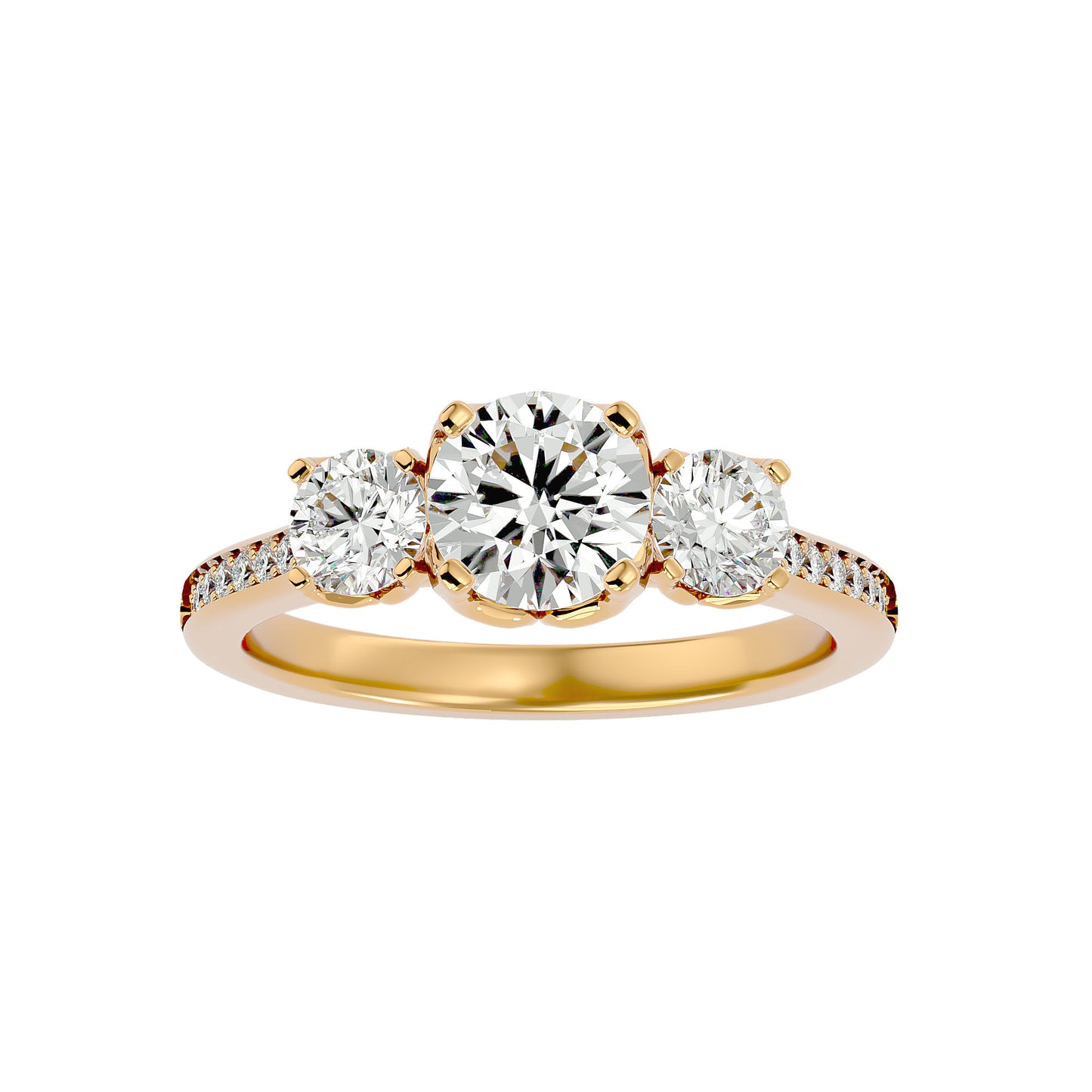 Poppy side round diamond engagement ring