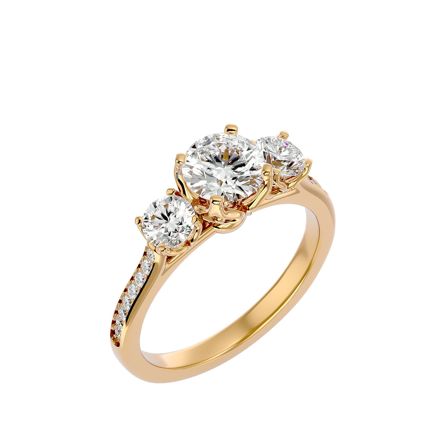 Poppy side round diamond engagement ring