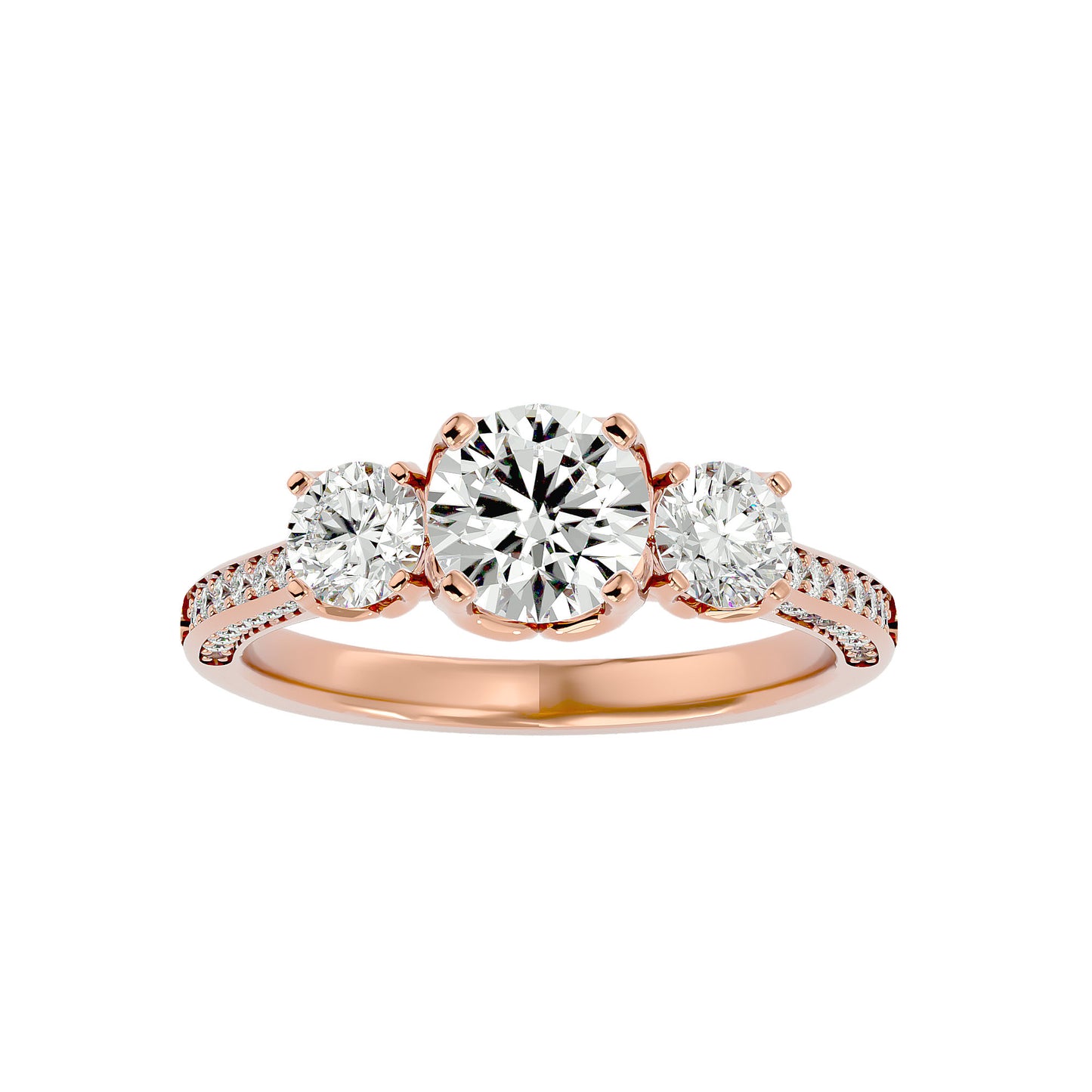Isabella three stone diamond engagement ring