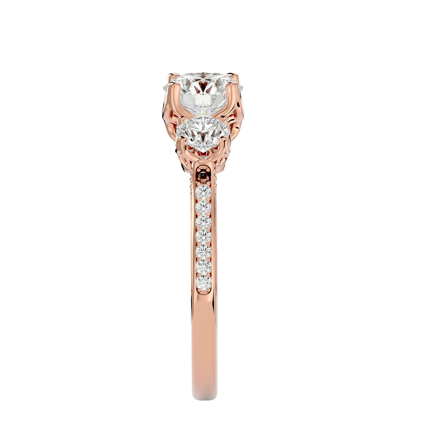 Isabella three stone diamond engagement ring