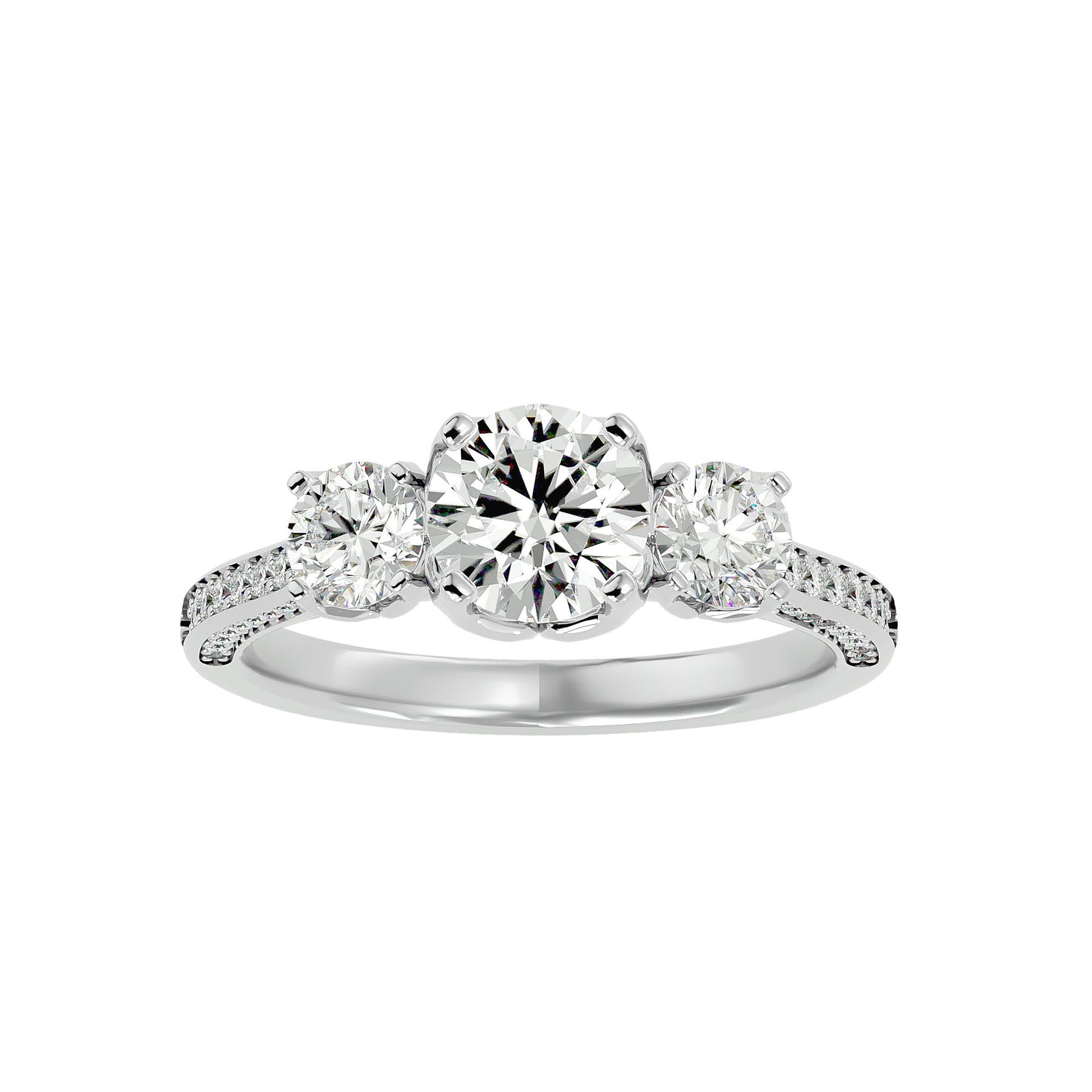 Isabella three stone diamond engagement ring