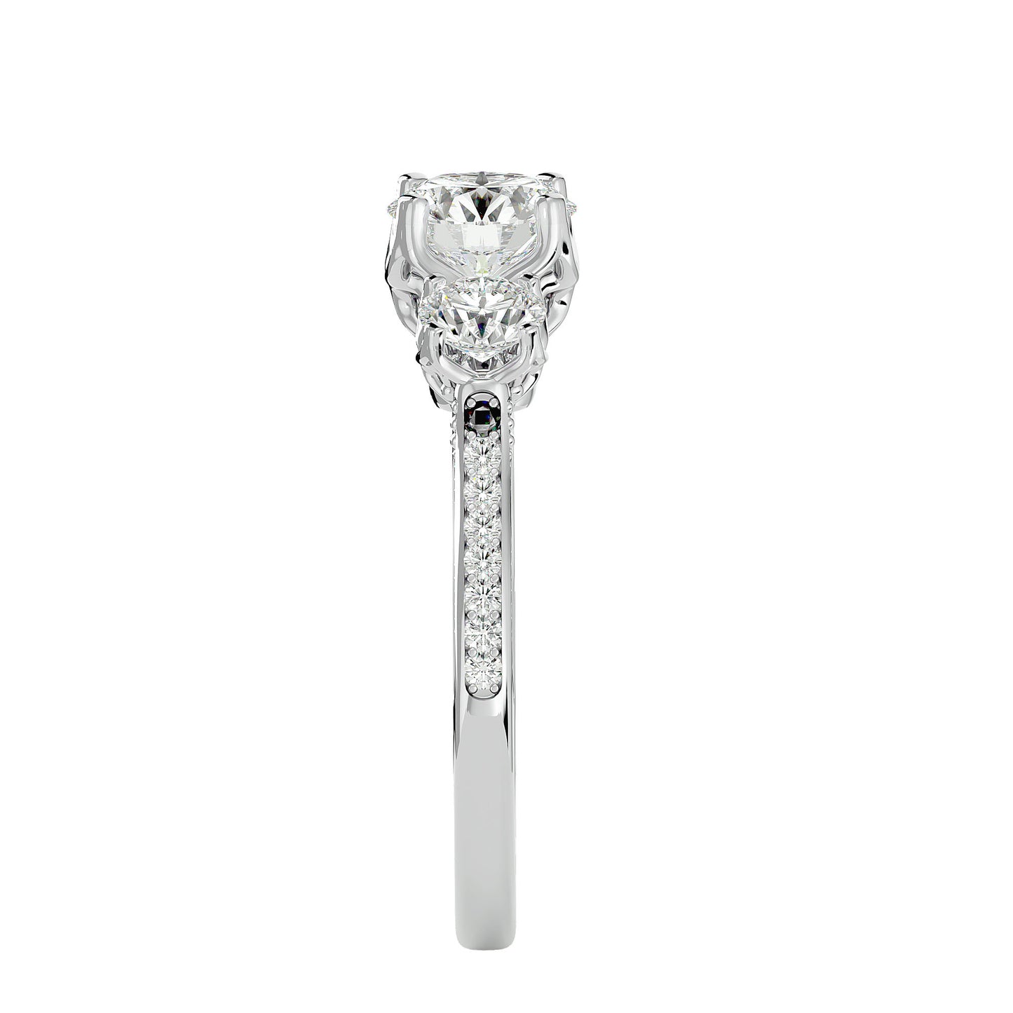 Isabella three stone diamond engagement ring
