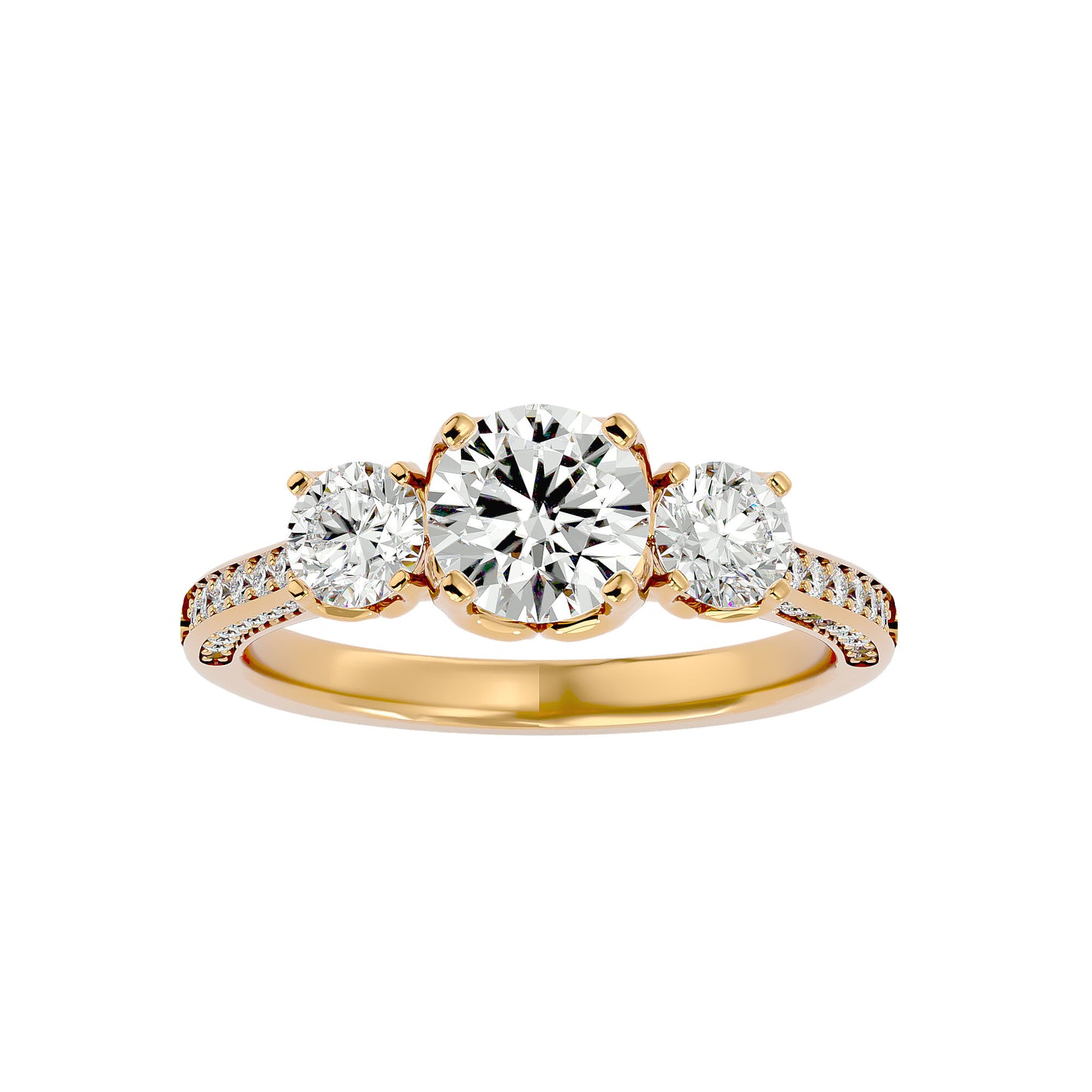 Isabella three stone diamond engagement ring
