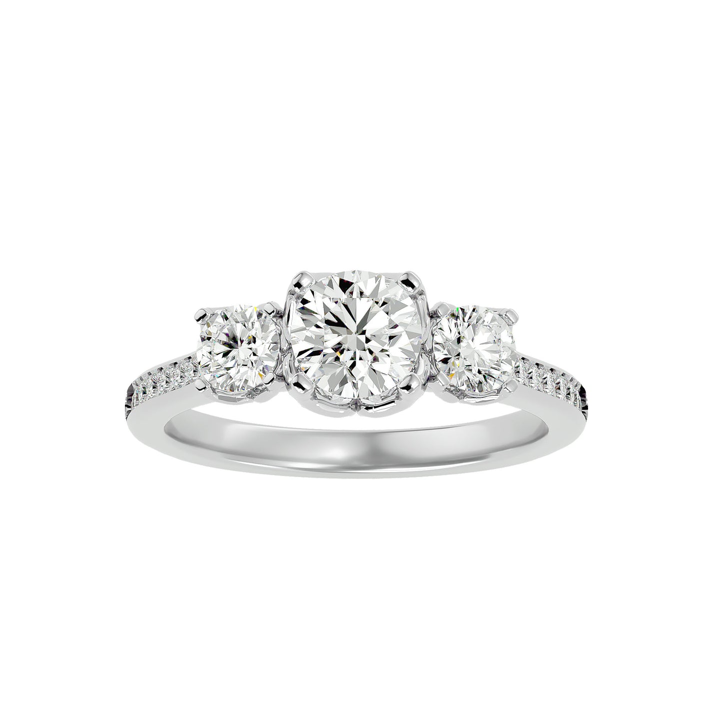 Giulia three stone diamond engagement ring