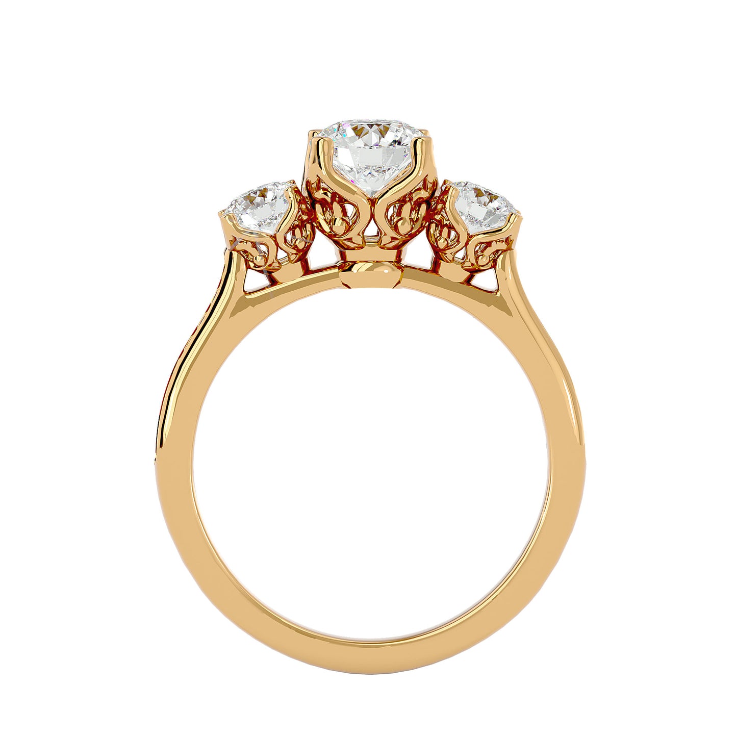 Giulia three stone diamond engagement ring