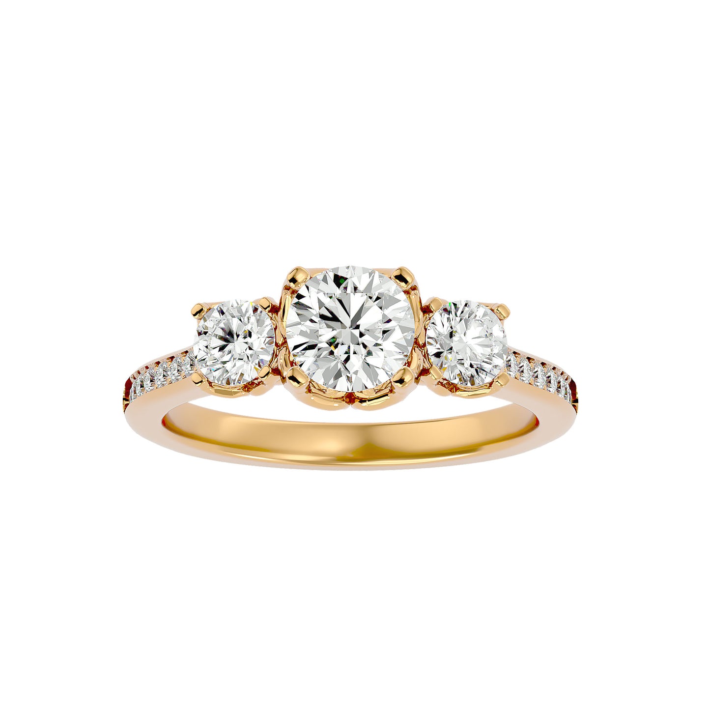 Giulia three stone diamond engagement ring