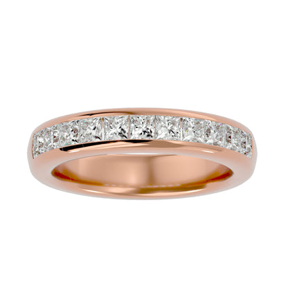 Bold princess channel half diamond eternity ring