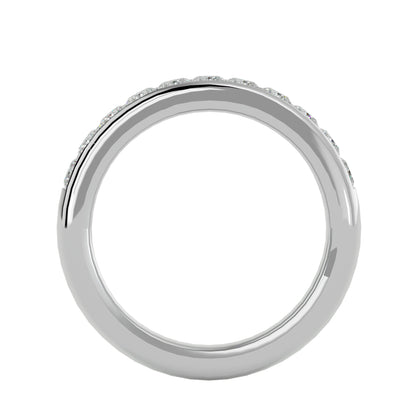 Bold princess channel half diamond eternity ring