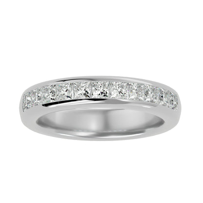 Bold princess channel half diamond eternity ring