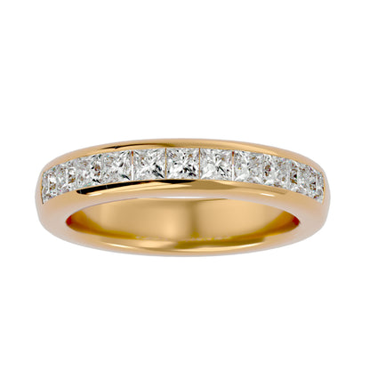 Bold princess channel half diamond eternity ring