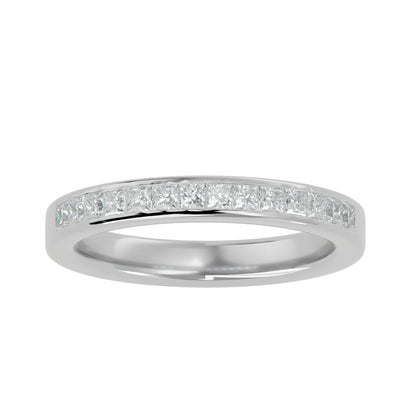 Classic princess channel half eternity diamond ring