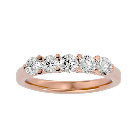 5 stone ring round diamond ring