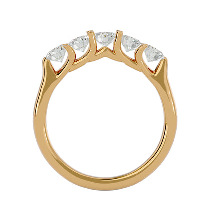5 stone ring round diamond ring