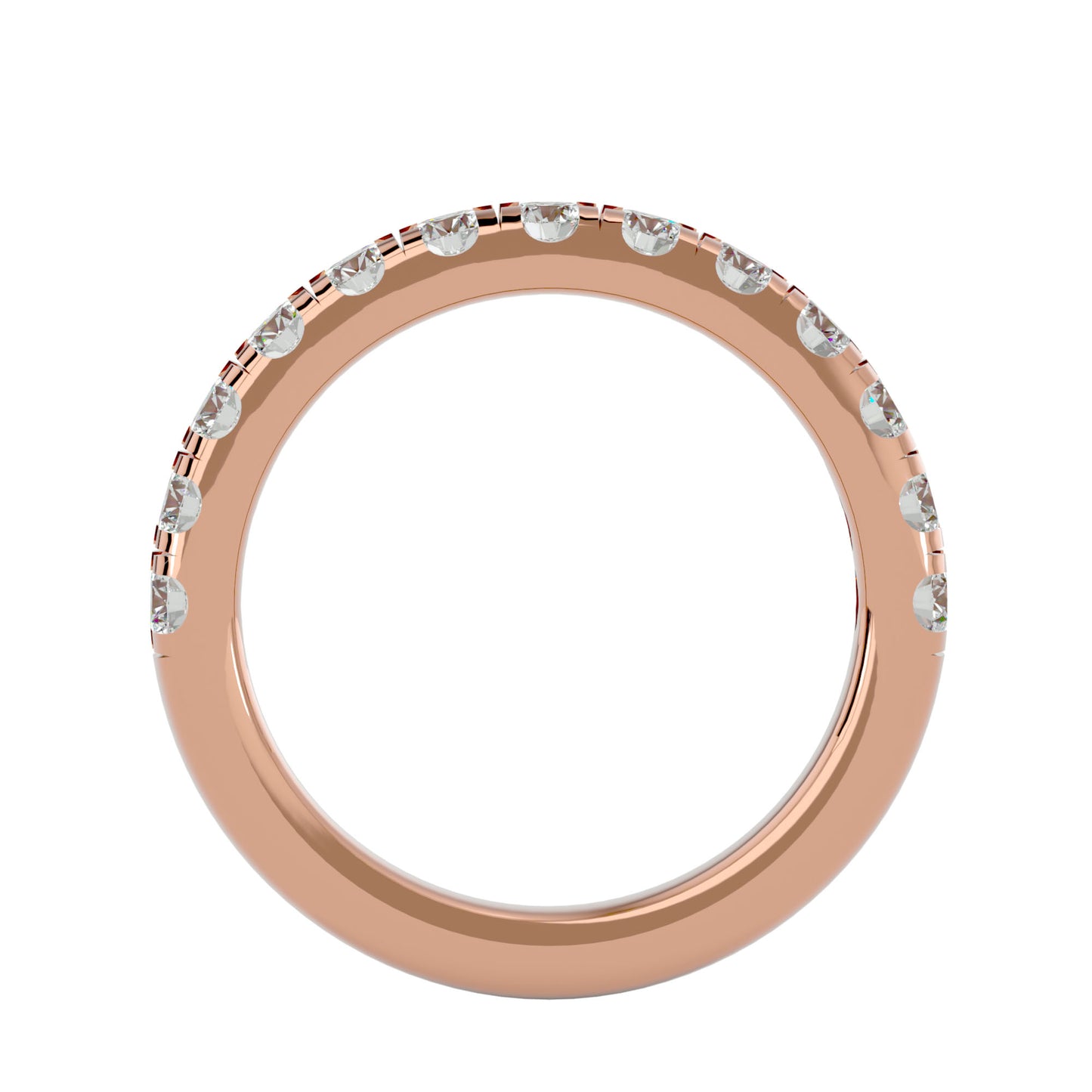Mirco setting diamond half eternity ring