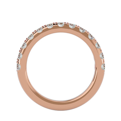 Mirco setting diamond half eternity ring