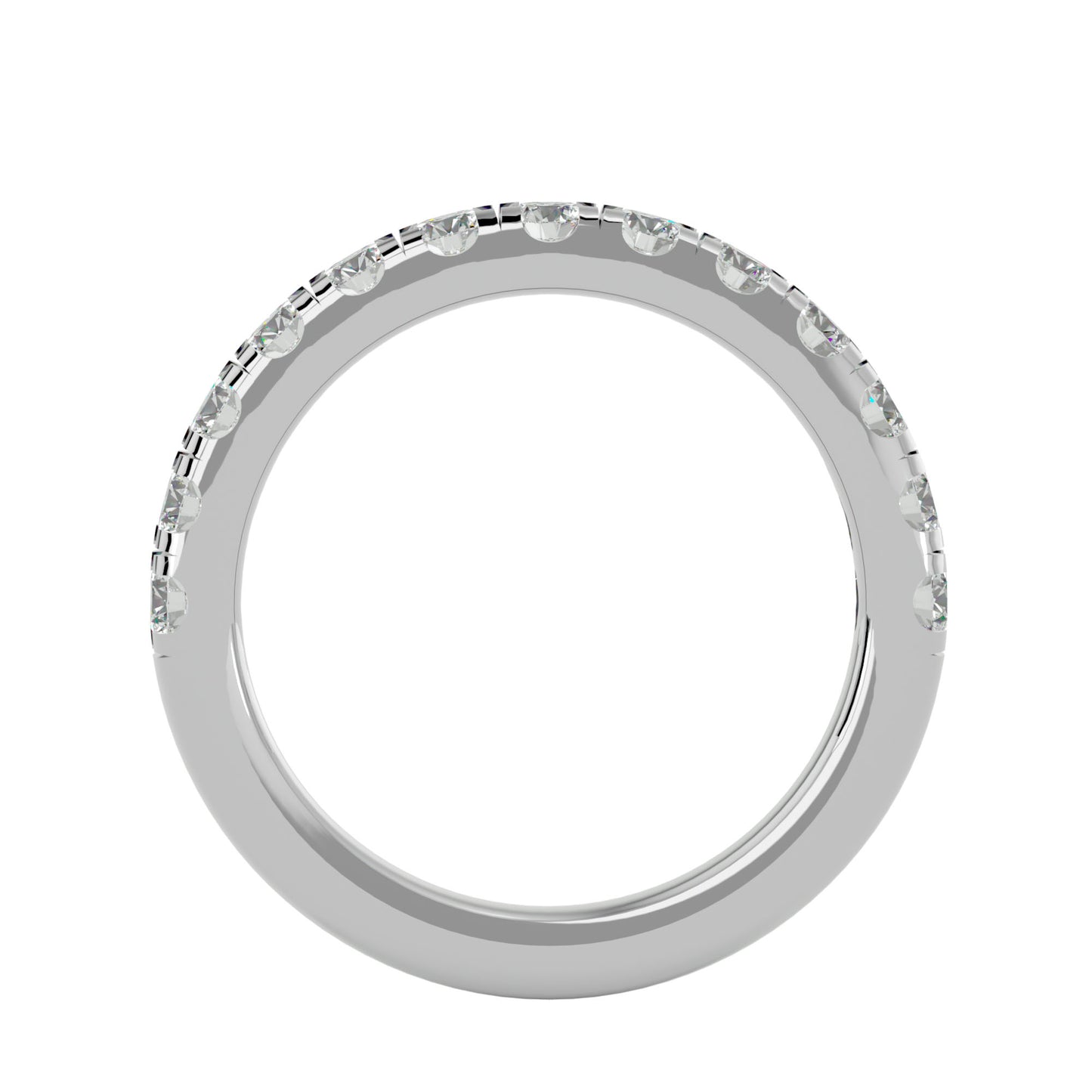 Mirco setting diamond half eternity ring