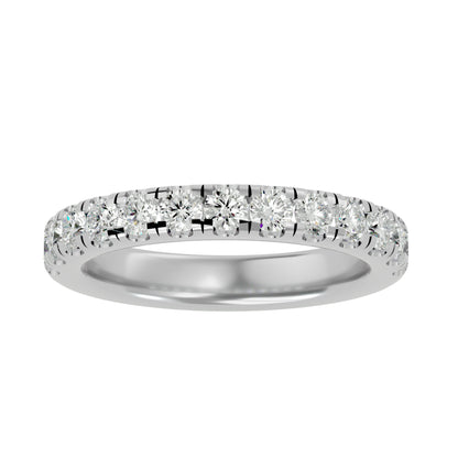 Mirco setting diamond half eternity ring
