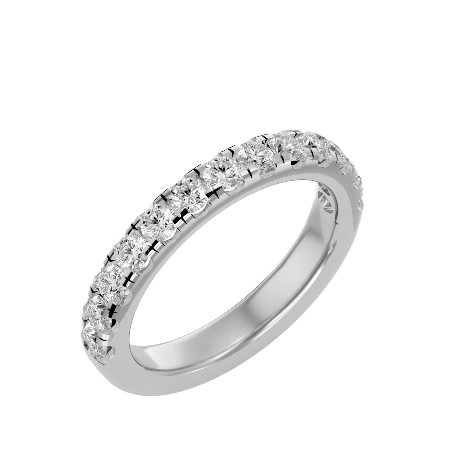Mirco setting diamond half eternity ring