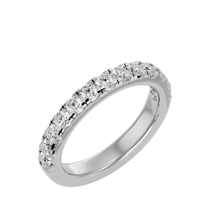 Mirco setting diamond half eternity ring