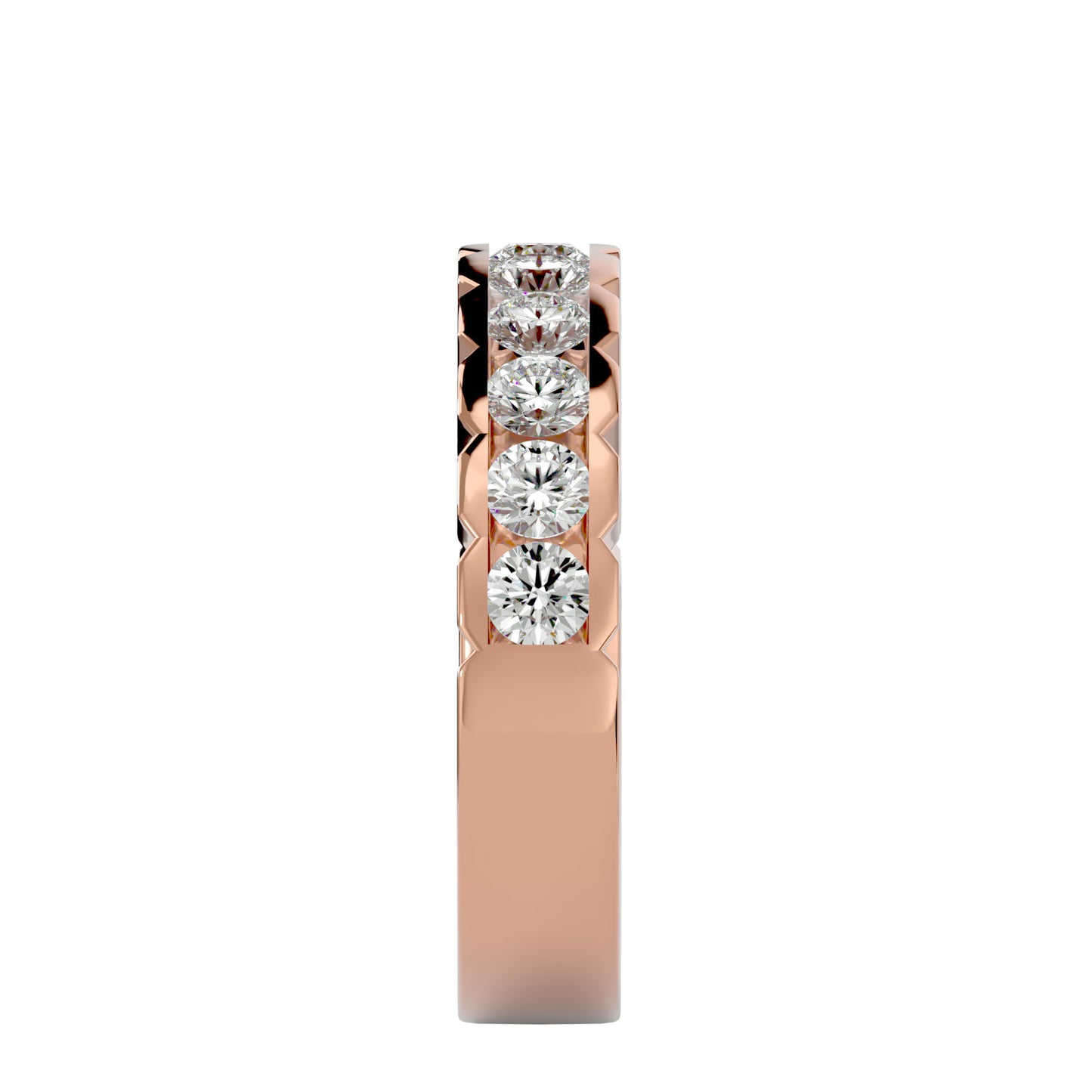 Cutwork allen diamond half eternirty ring