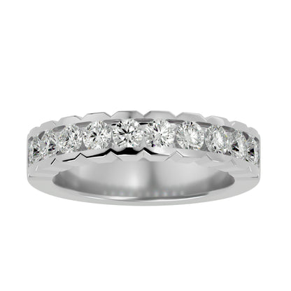 Cutwork allen diamond half eternirty ring