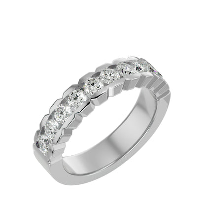Cutwork allen diamond half eternirty ring