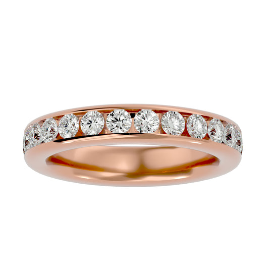 Gia round half eternirty diamond ring