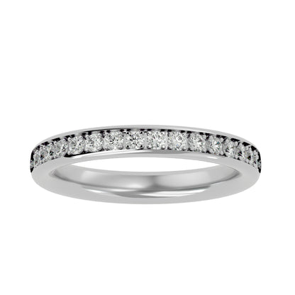 Mystic straight pave eternity diamond ring