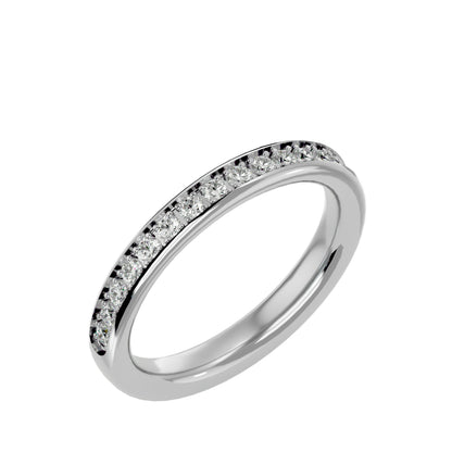 Mystic straight pave eternity diamond ring