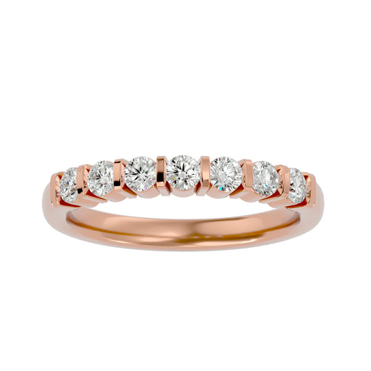 Bar seven stone diamond ring