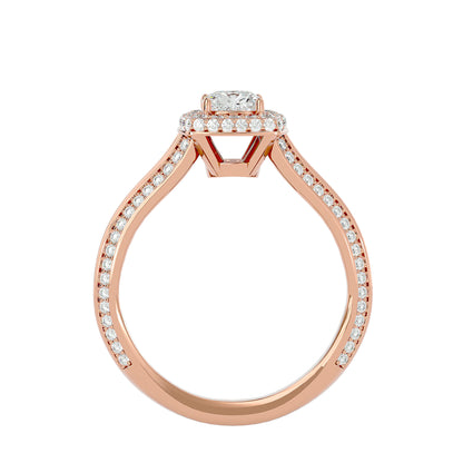Ruth halo diamond engagement ring