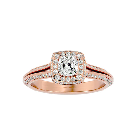 Ruth halo diamond engagement ring