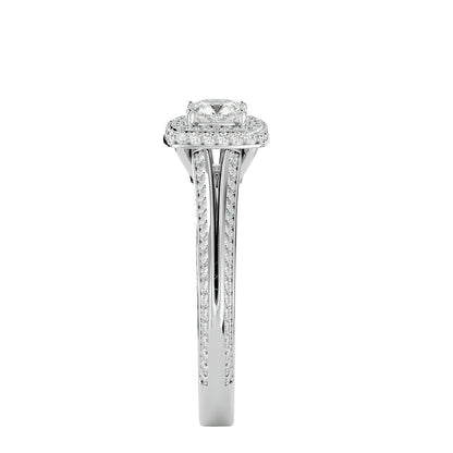 Ruth halo diamond engagement ring