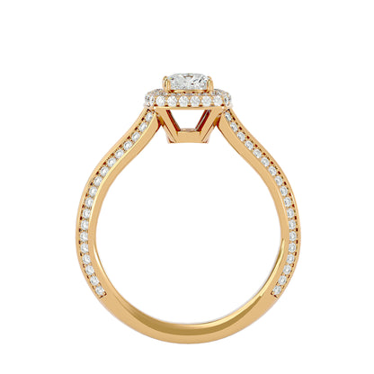 Ruth halo diamond engagement ring