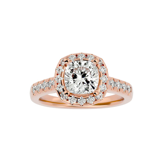 Marie halo diamond engagement ring