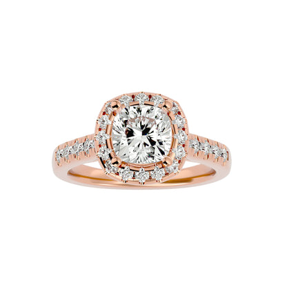 Marie halo diamond engagement ring