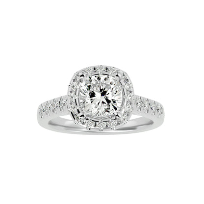 Marie halo diamond engagement ring