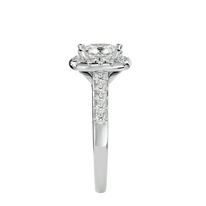 Marie halo diamond engagement ring