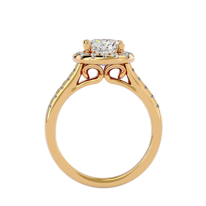 Marie halo diamond engagement ring