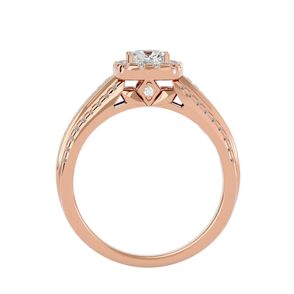 Cushion channel setting diamond engagement ring