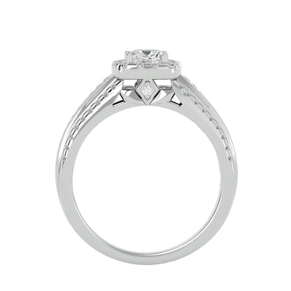 Cushion channel setting diamond engagement ring
