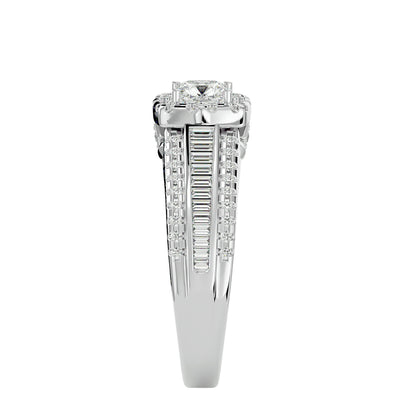 Cushion channel setting diamond engagement ring